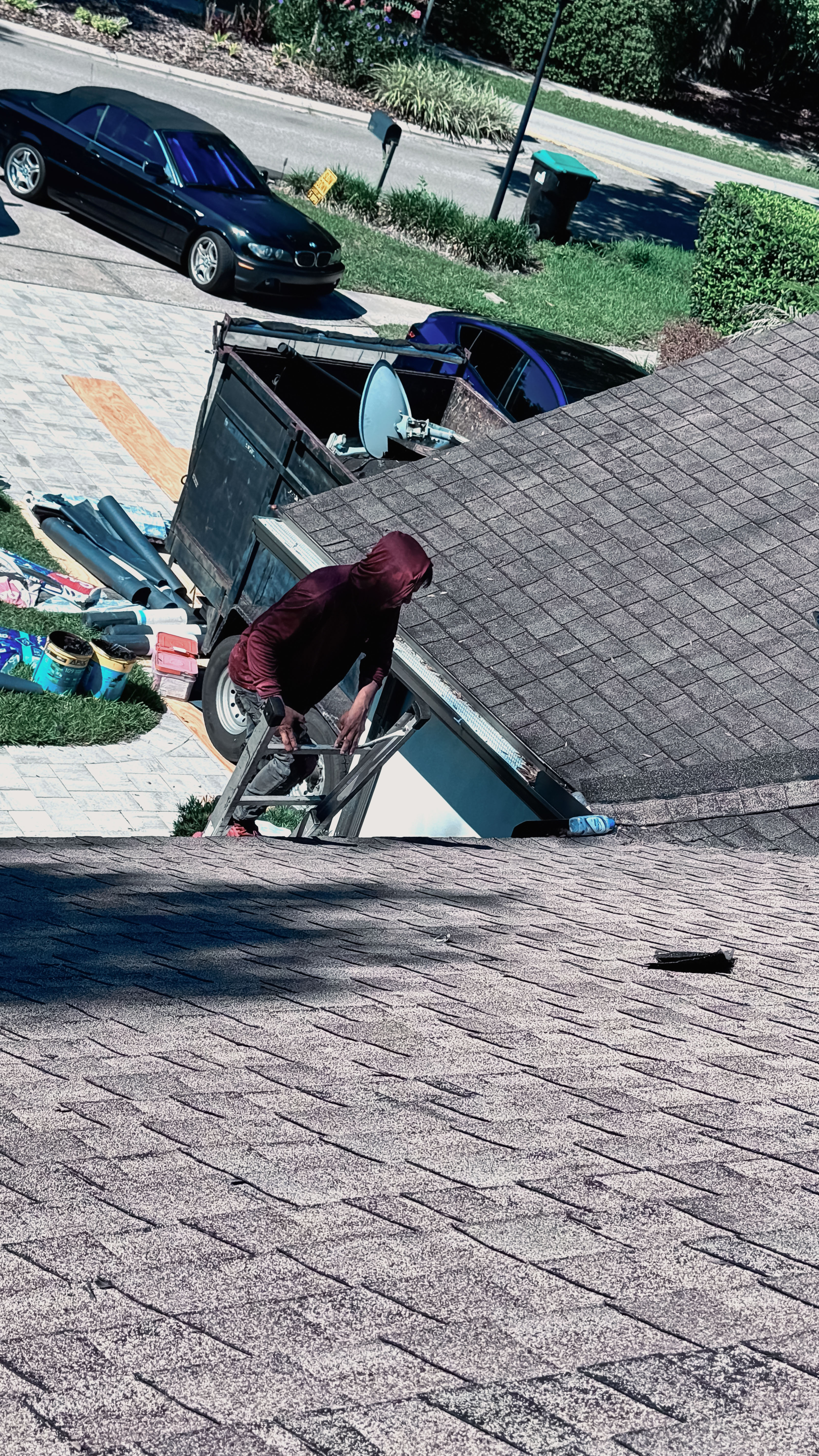 Aerial roof inspection in Central Florida